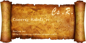 Cserny Rabán névjegykártya